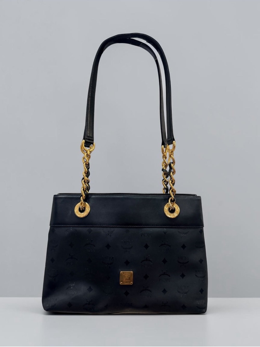 MCM Vintage Visetos Black Nylon Chain Tote - PreLOVED